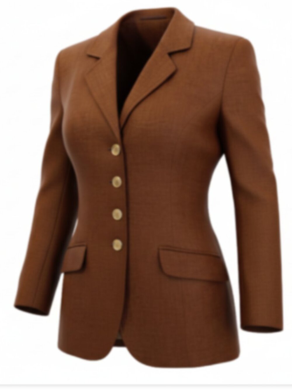 Women's Blazer Medium Petite Brown 5 Button Linen/Silk Blend Ann Tjian Kenar EUC